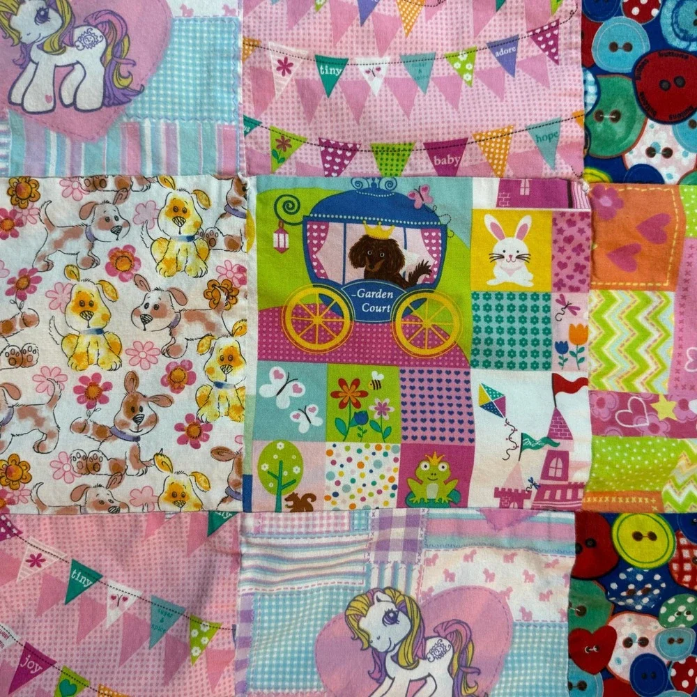 Handmade Patchwork Baby Quilt Crib Nursery Blanket My Little Pony Bear Bunny